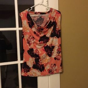 Worthington Large Floral Pink Top